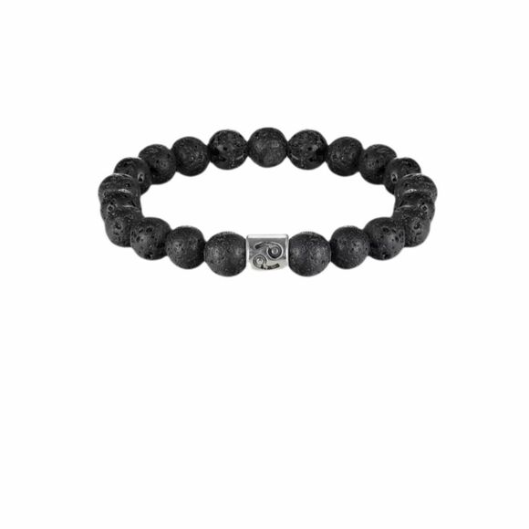 7.25inch Black Lava Cancer Bracelet - Picture 2 of 2